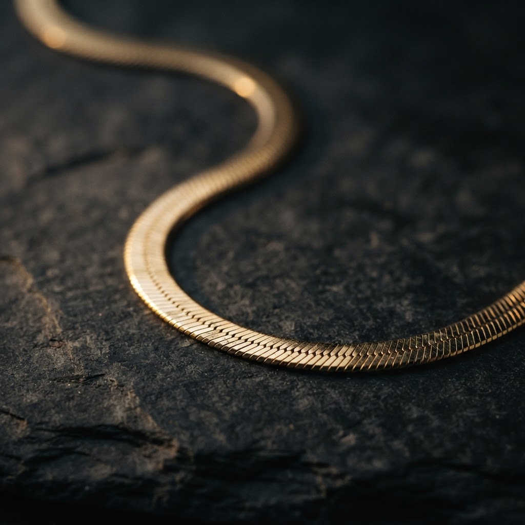 Rive Herringbone Chain in Gold Vermeil