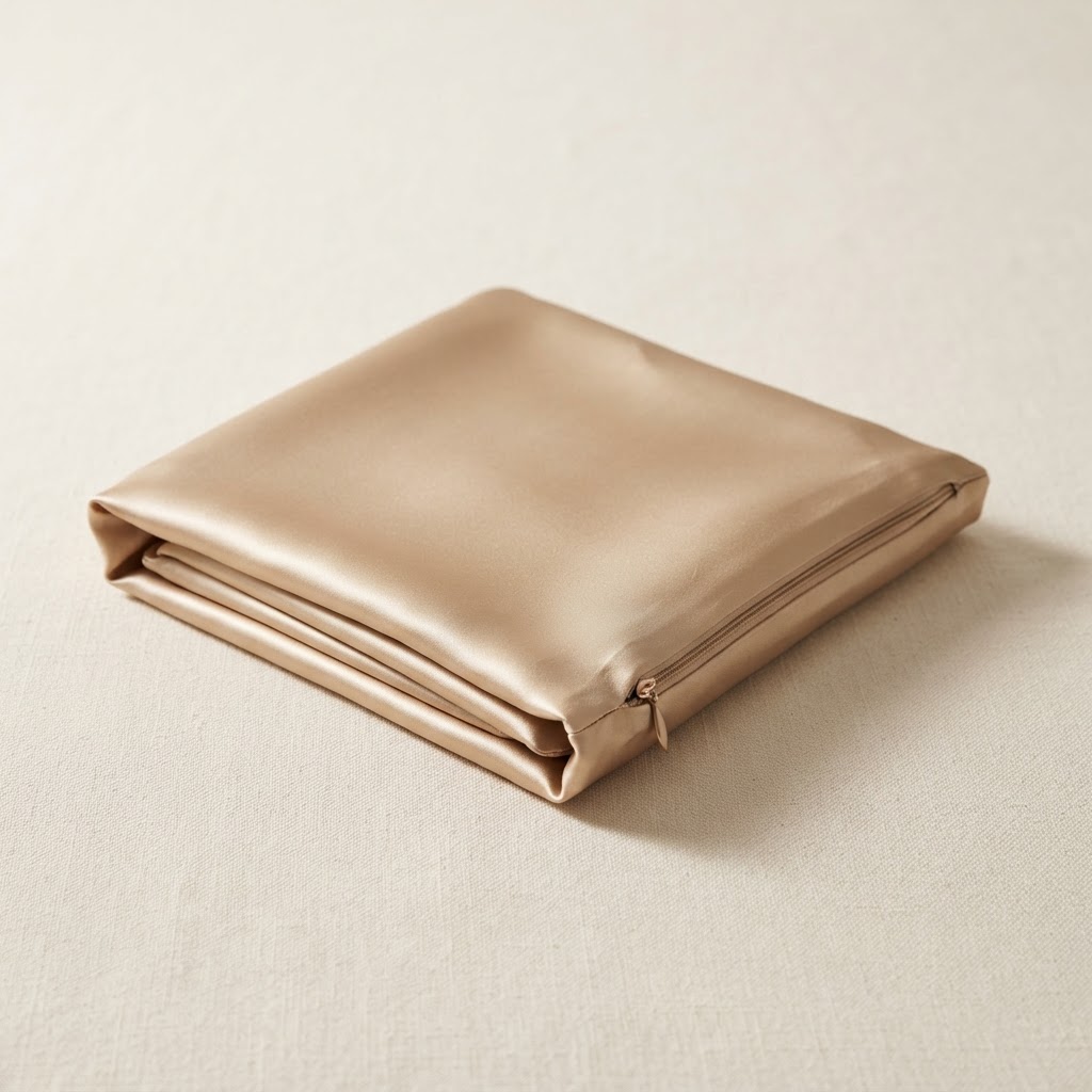 The Mulberry Silk Pillowcase in Champagne Silk