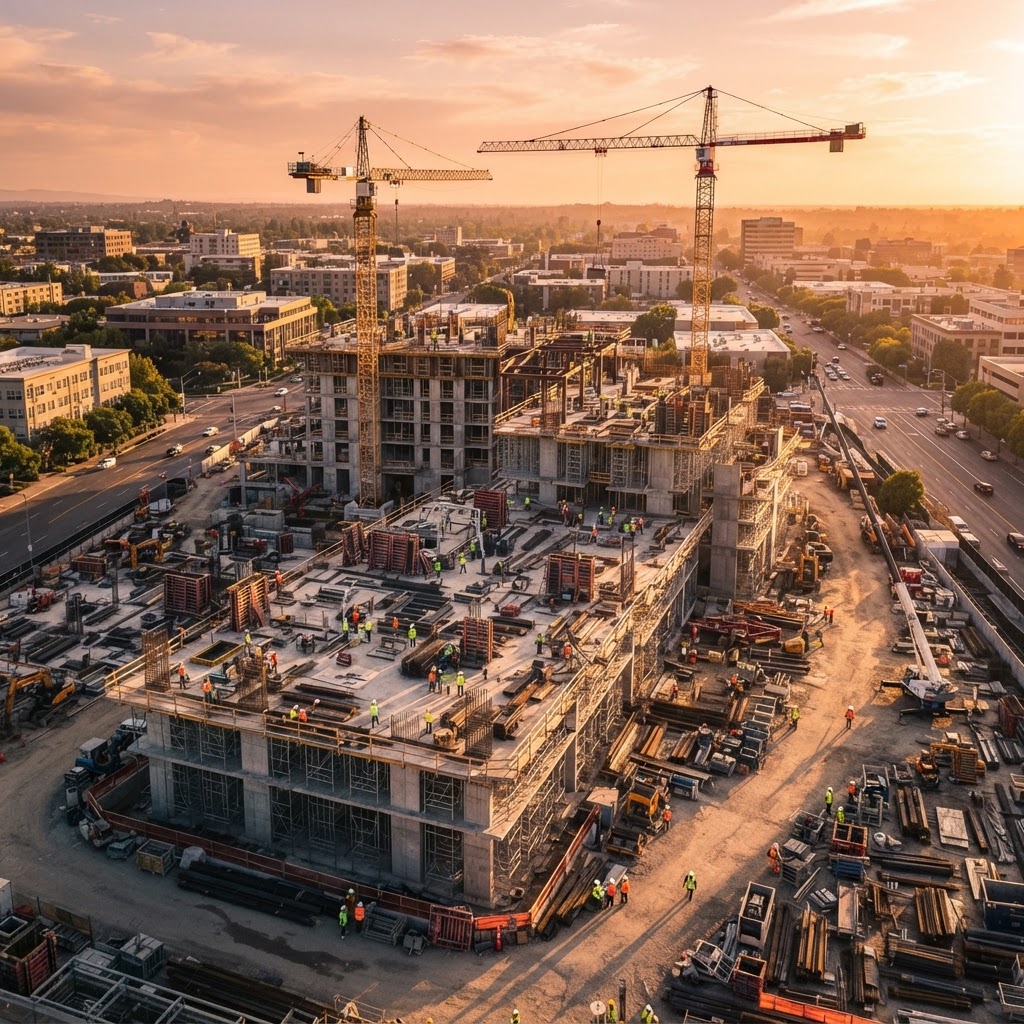 Aerial construction progress photography