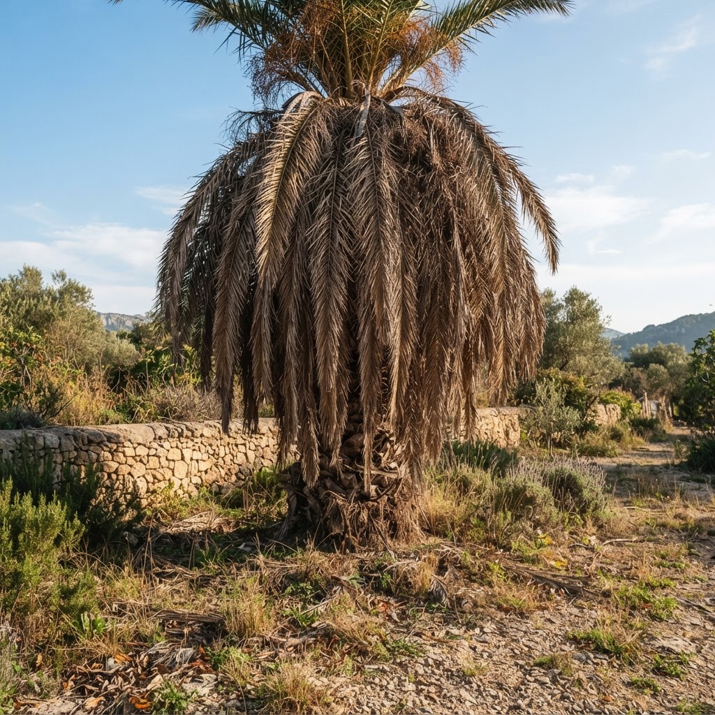 Canary palm pruning