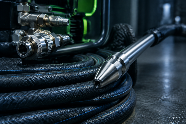 Close-up of specialist industrial cleaning equipment