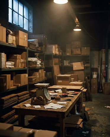 Stock and shelving inside a small fulfilment unit
