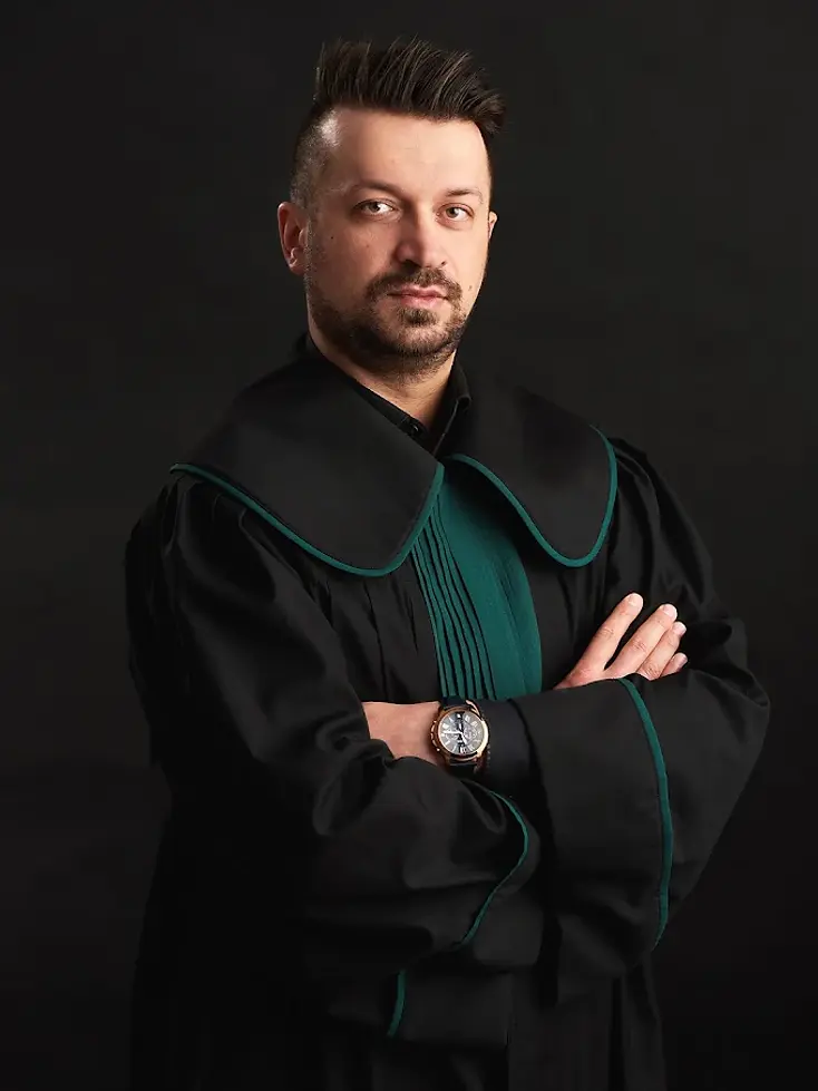 Adwokat Lucjan Sobczak w todze