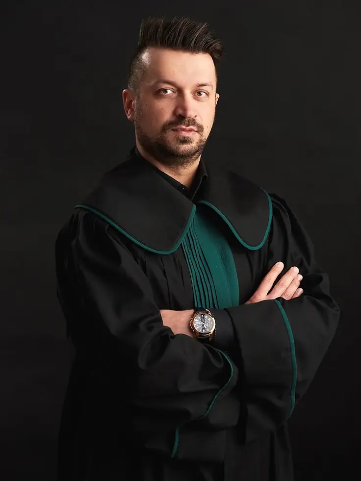 Adwokat Lucjan Sobczak w todze