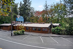 Property exterior and parking, aerial perspective