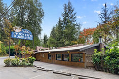 Roadside exterior with historic sign
