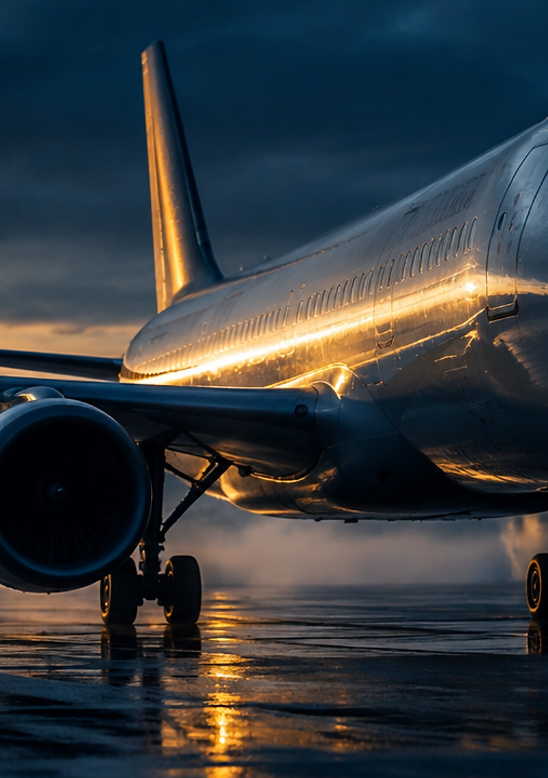 Aircraft on the tarmac at first light