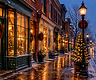 Downtown Gettysburg square lit for the holidays