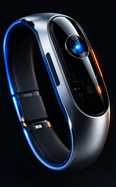 Close-up of a FUTUREBOOM wearable device