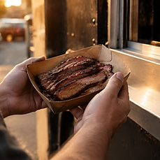 Brisket, handed over the sill.