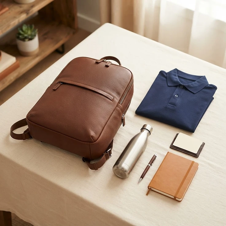 Executive Backpack, Apparel, Bottle & Business Essentials Gift Set