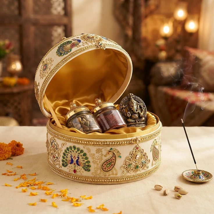 Royal Heritage Dome Gift Box with Decorative Jars & Spiritual Accent