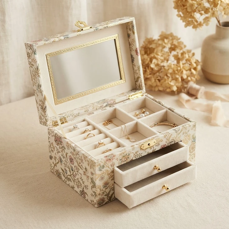 Varnika Floral Keepsake & Jewellery Organiser Gift Box