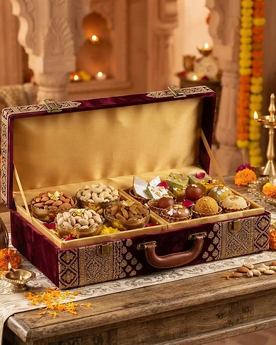 Royal Palace Mithai & Dry Fruit Suitcase Gift Hamper