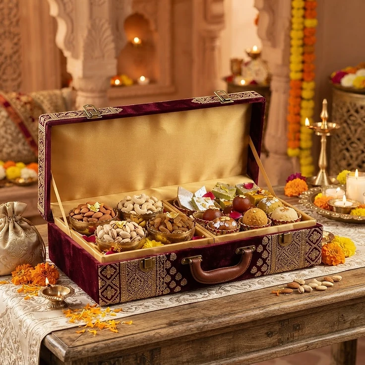 Royal Palace Mithai & Dry Fruit Suitcase Gift Hamper