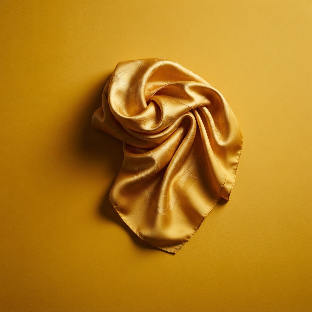 The Printed Satin Square — studio view