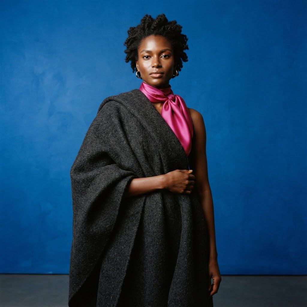 The Blanket Wrap worn