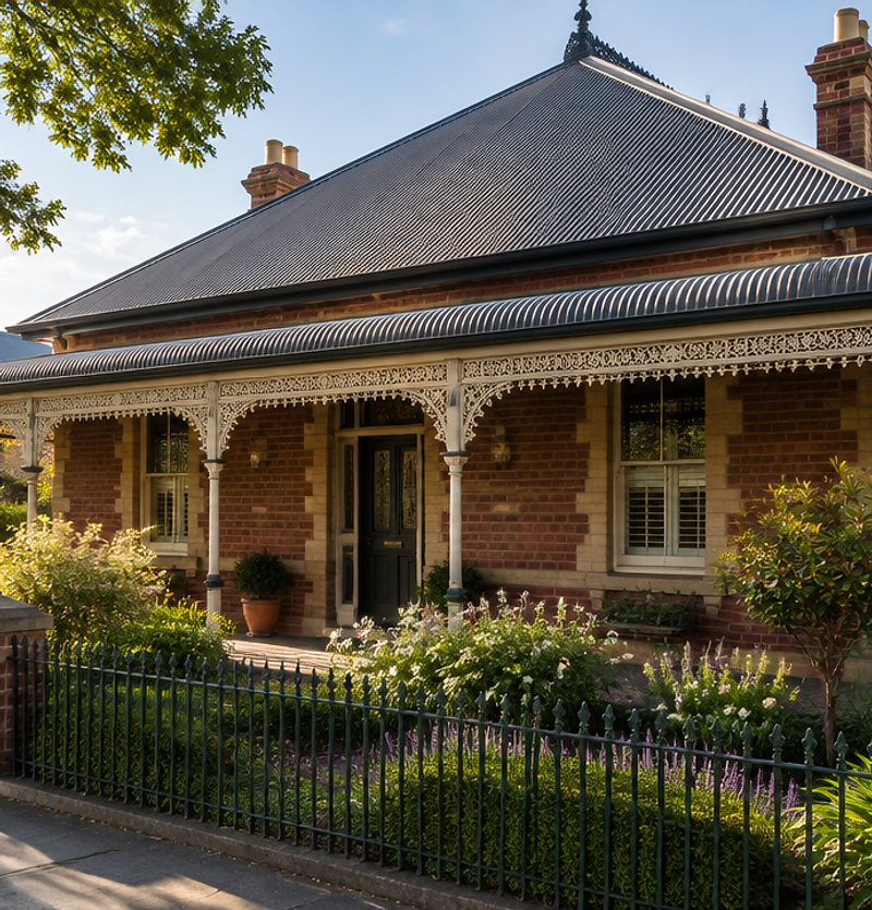 Heritage brick house with a wide timber verandah in Maitland