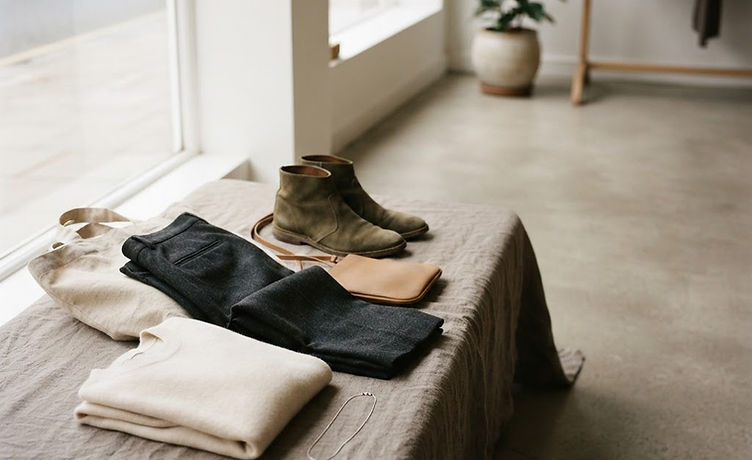 Bags, footwear and everyday clothing, chosen to sit together