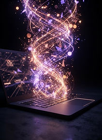 Creative light emanating from an illuminated keyboard