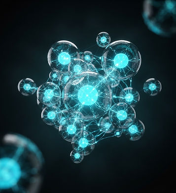 Glowing glass neural spheres representing AI intelligence