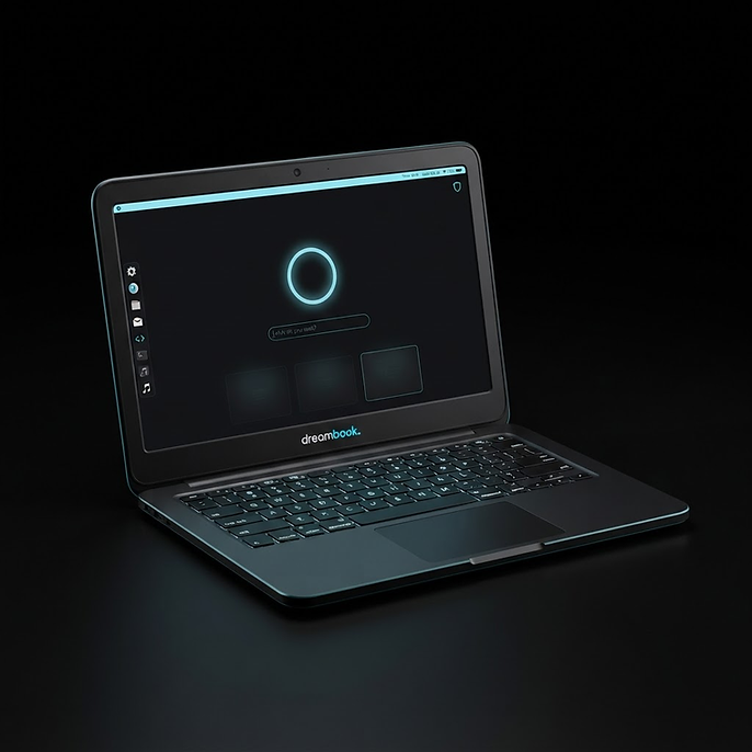 DreamBook laptop shown from an angled view