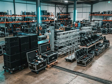 PA and stage lighting hire package — weekend rate, 500 capacity