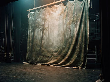 Hand-painted woodland backcloth — 11m x 6m, lined canvas
