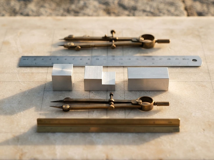 Precision instruments aligned on a desk, representing the standards Brolch audits against