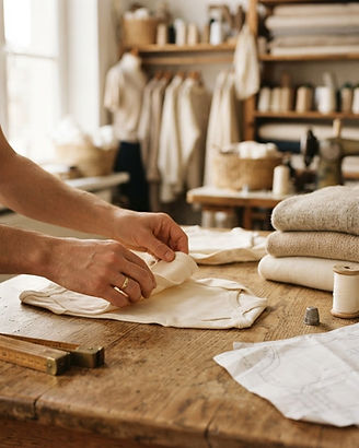 Folding baby clothing by hand