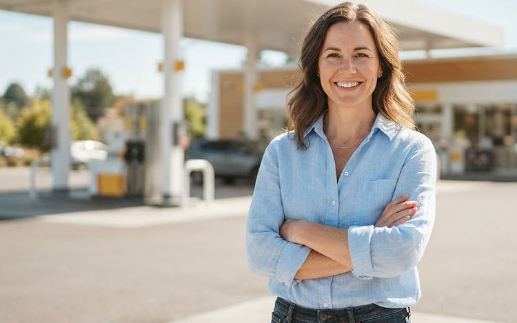 Station owner at the forecourt