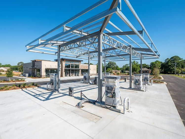 Gas station under construction