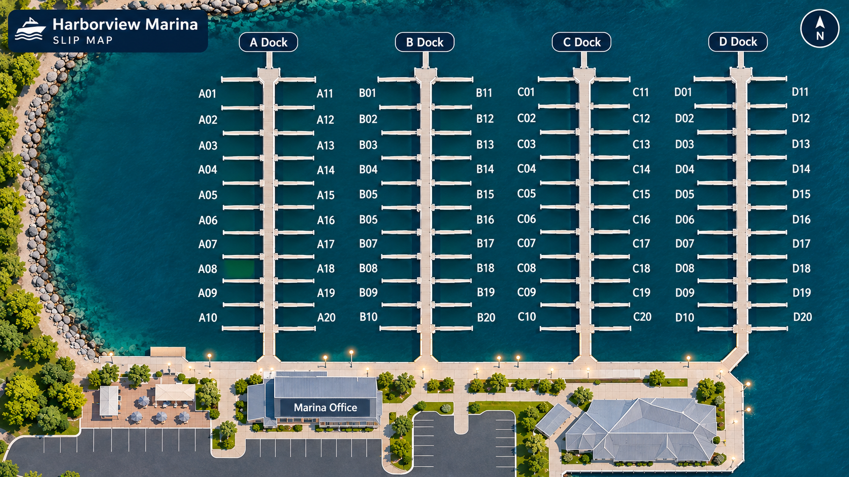 Marina slip map