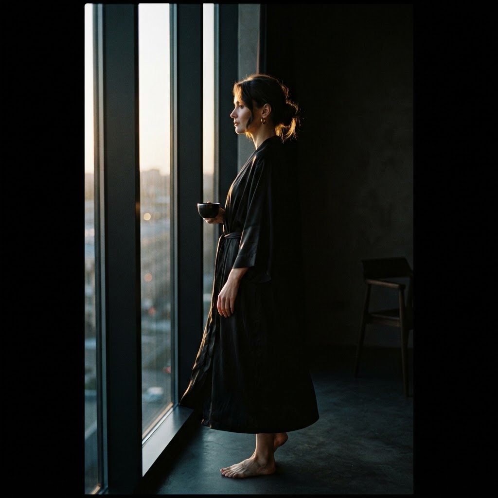 A THRIVE client in a dark, softly lit room