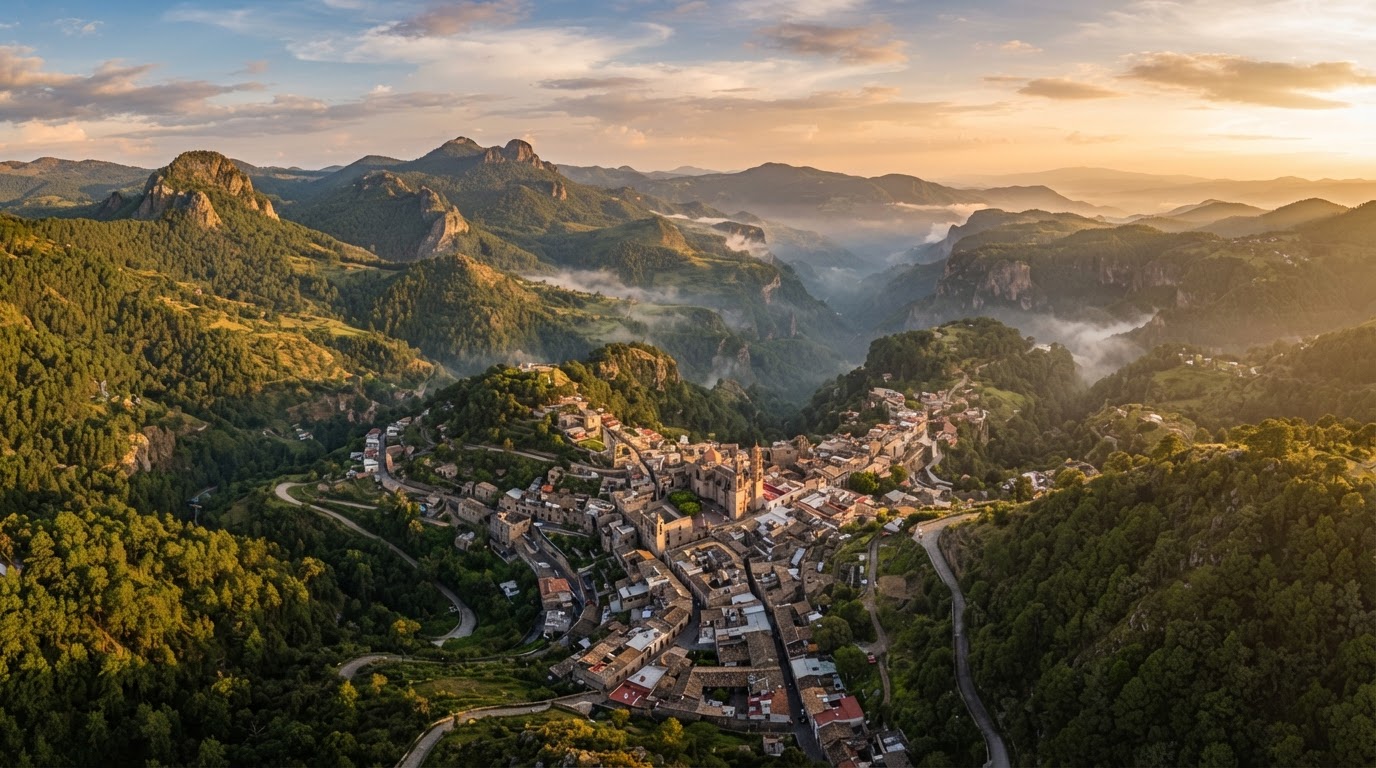 Vista aérea del estado de Hidalgo