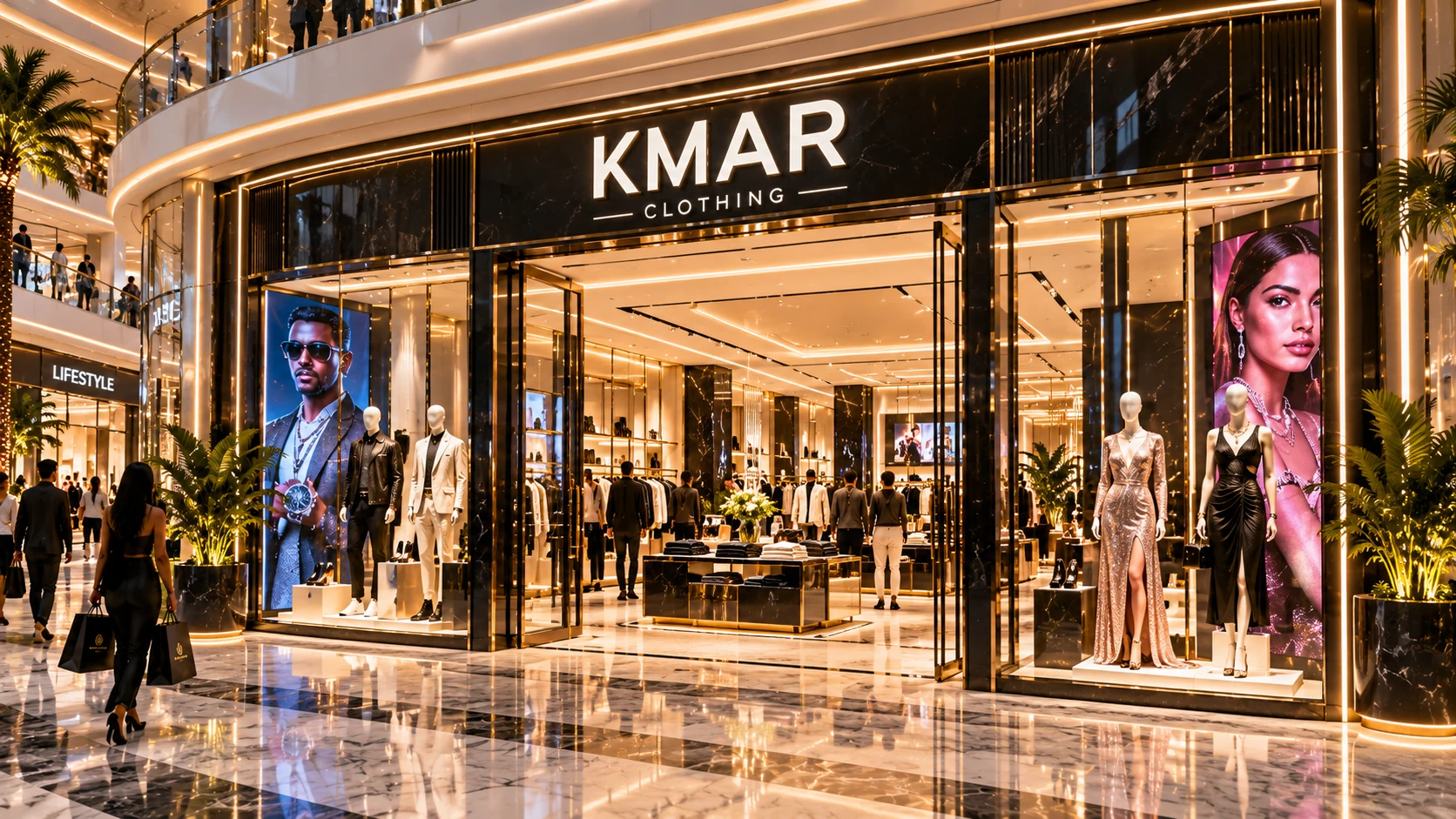 KMAR luxury fashion storefront concept