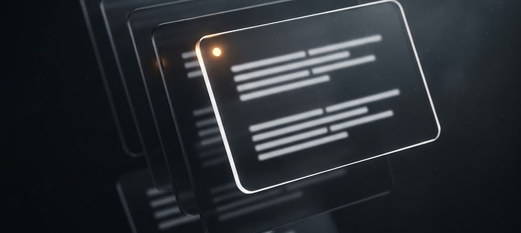 Abstract illustration of AI answer panels with a single cited source highlighted