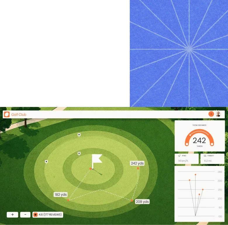 Top-down mini-golf game with a live score meter