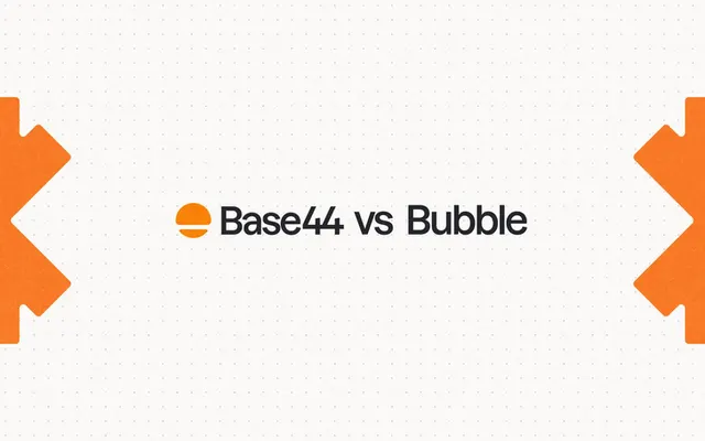 Base44 vs Bubble comparison graphic