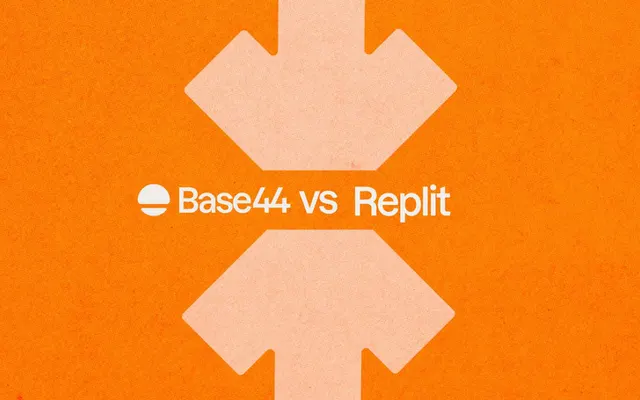 Base44 vs Replit comparison graphic