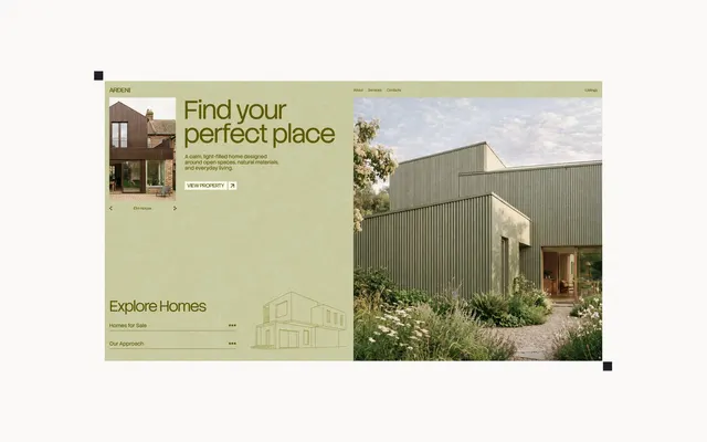 Real estate website homepage