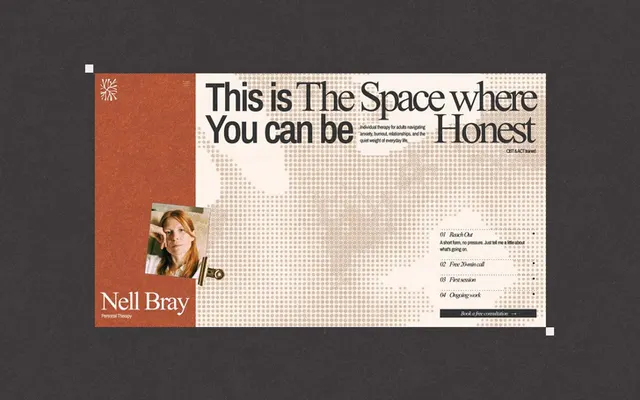 Therapist website homepage