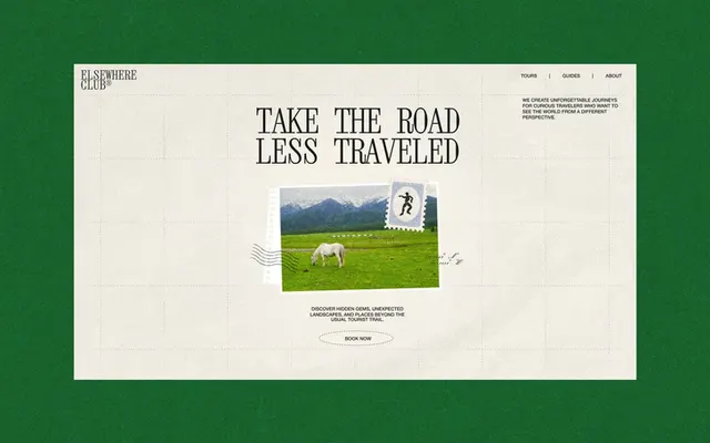 Travel agency website homepage