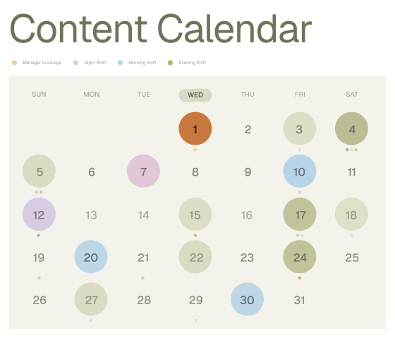AI-built content calendar app dashboard