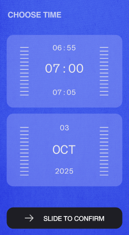AI-built booking app time picker on mobile