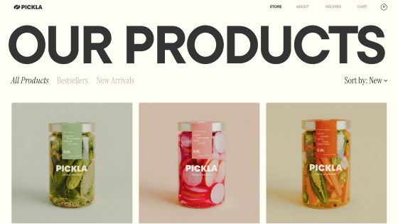 AI-generated pickle shop product page