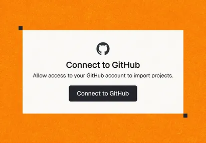 A “Connect to GitHub” dialog asking for access to import a repository