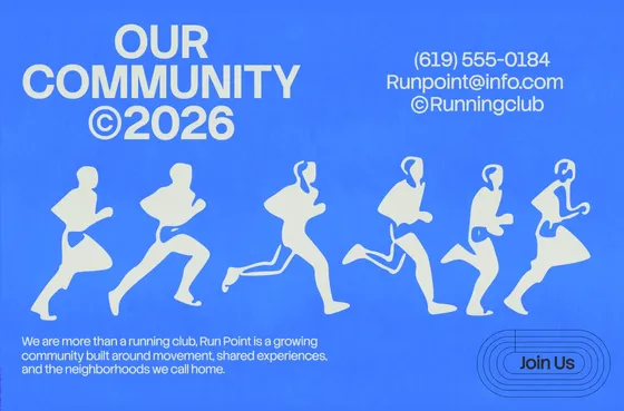 Fitness website built with Base44 – a running club's community page with contact details and a join call to action
