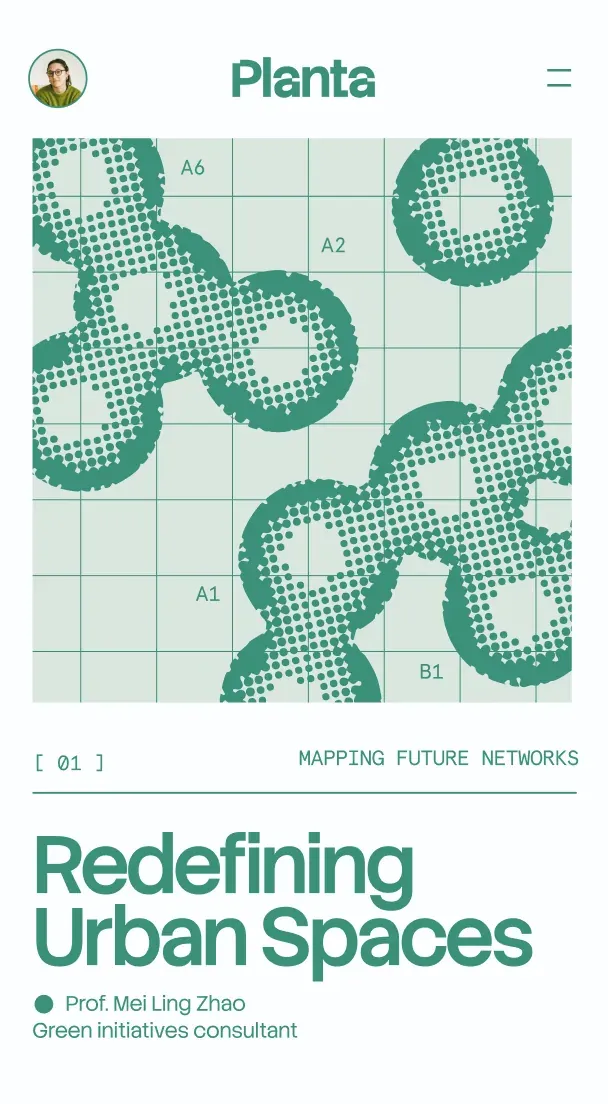 Sustainability research site built with Base44, on a phone