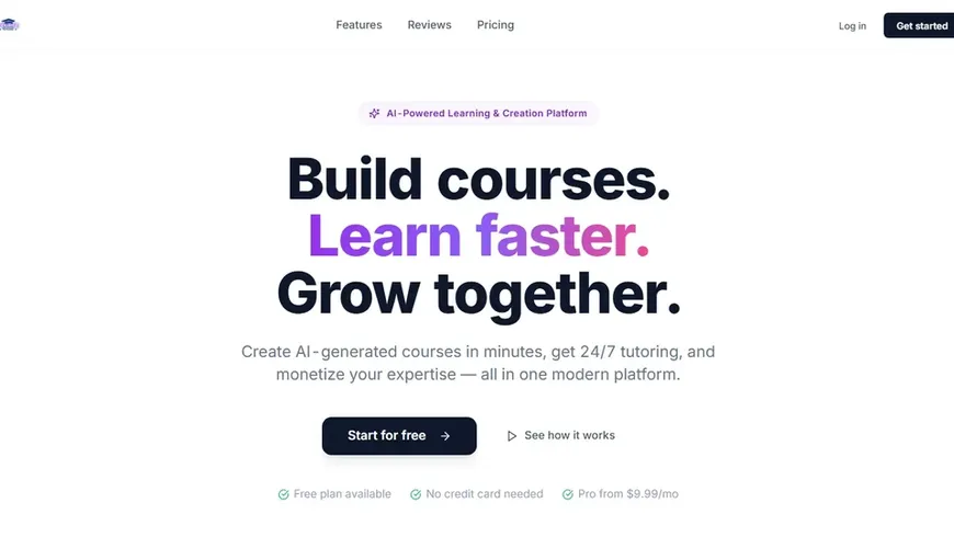 Online course landing page template built with Base44 – curriculum, instructor and an enrol button.